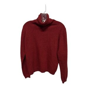 Talbots Vintage Wool Silk Blend Speckled Red Turtleneck Sweater Size Medium